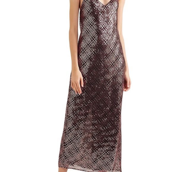 NWT Michelle Mason. Open-back sequined tulle slip dress. Midi length. - Picture 4 of 4